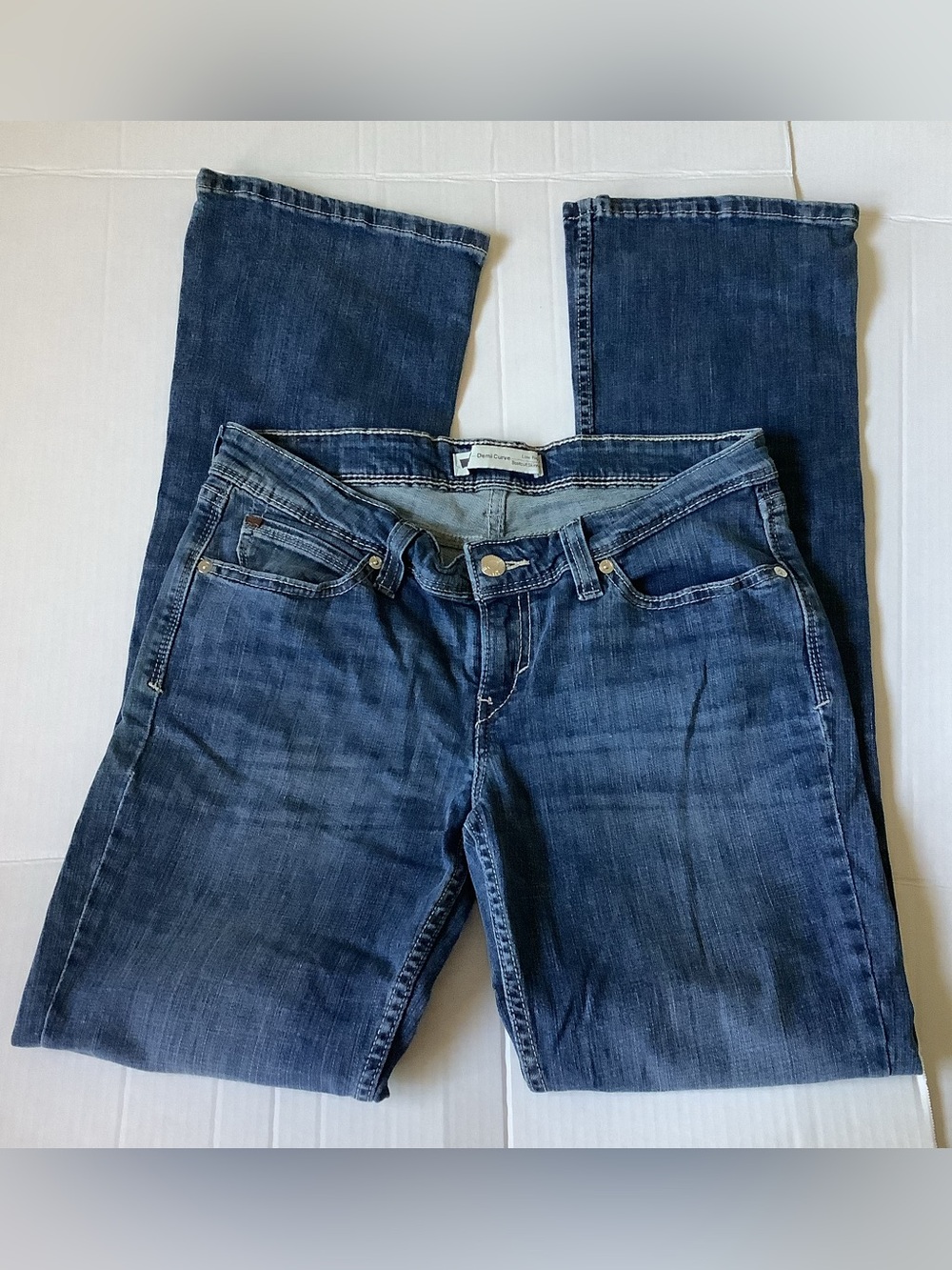 Levi's Demi Curve Low Rise Bootcut Skinny Jeans Blue Denim